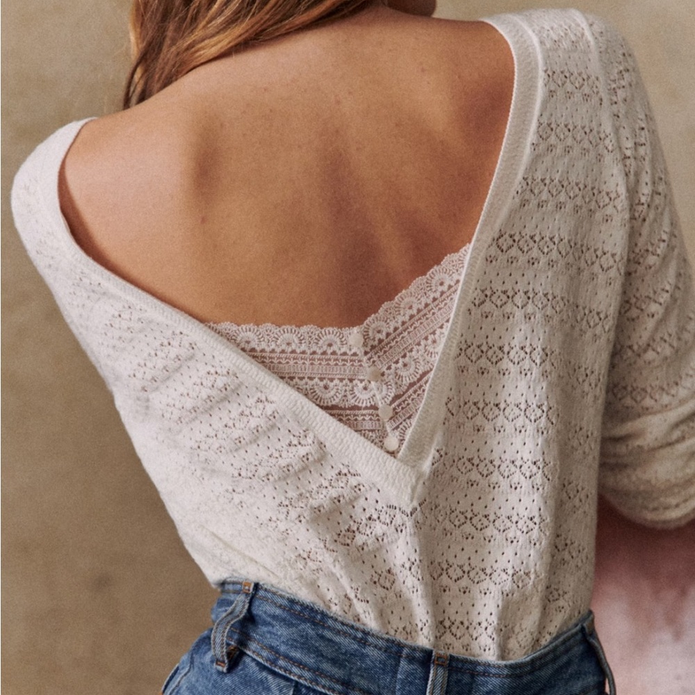 Gretha Jumper Sézane Sweater White Small NWT